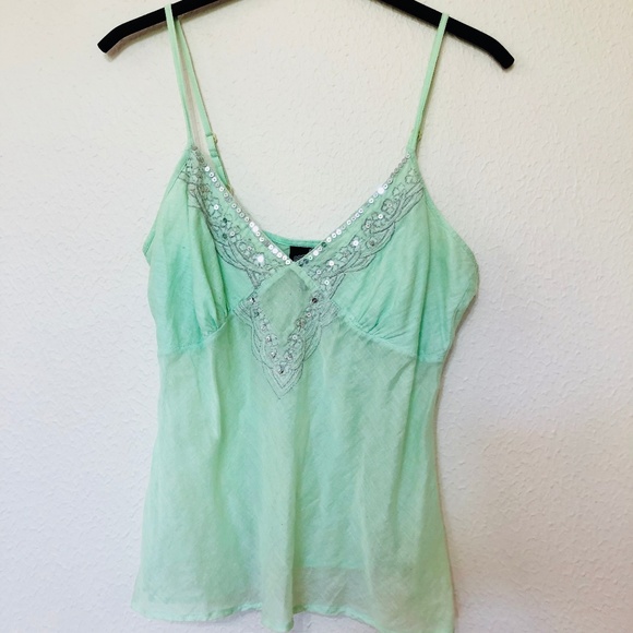 Angie Tops Angie Beaded Mint Green Camisole L Poshmark
